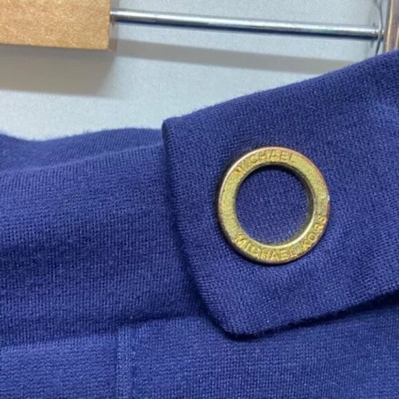 Michael Kors Women's Pull On Ankle Length Dress Pants Medium Stretch Navy Blue - Picture 10 of 11